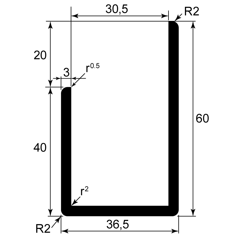 U-Profil gepresst / EN 755-2 / EN 755-9